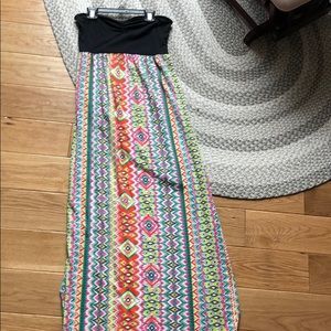 Roxy quicksilver maxi tribal ikat dress large EUC